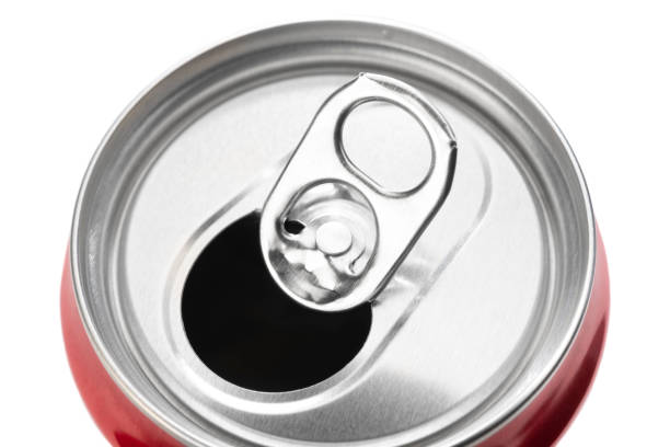 istock Top of an aluminum soda can with the ring pull showing 2004516750