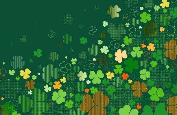 st. patrick's day background - irish culture st patricks day backgrounds clover stock-grafiken, -clipart, -cartoons und -symbole