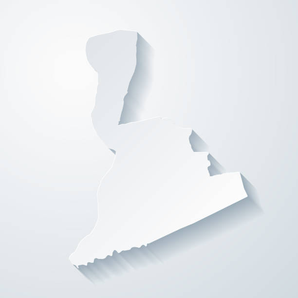 Northumberland County, Pennsylvania. Map with paper cut effect on blank background Map of Northumberland County - Pennsylvania, with a realistic paper cut effect isolated on white background. Trendy paper cutout effect. Vector Illustration (EPS file, well layered and grouped). Easy to edit, manipulate, resize or colorize. Vector and Jpeg file of different sizes. modern map north east england uk stock illustrations