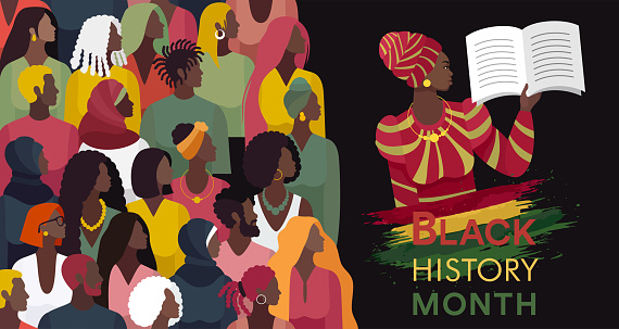 Flat Design Style Black History Month Poster. Emancipation, Freedom, Enslaved African Americans, Freedom Day, and Black History in the US. Learning about African culture. African American History month celebration.