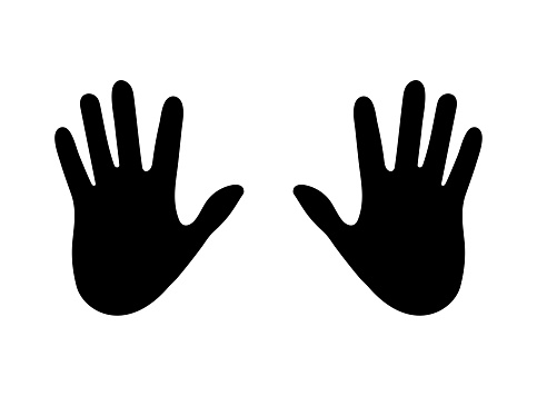 Hands, Palms, Stop, Warning, stock illustration.