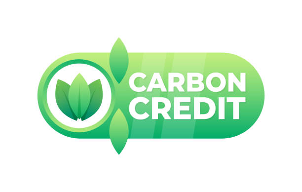 istock Green badge with a leaf symbol representing the achievement or purchase of carbon credit for environmental sustainability 2004657845