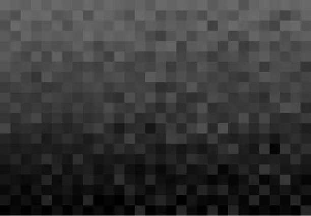 Vector illustration of Abstract mosaic monochrome background. Censor pixel bar in black color. Blurry pixelated rectangle. Vector illustration.