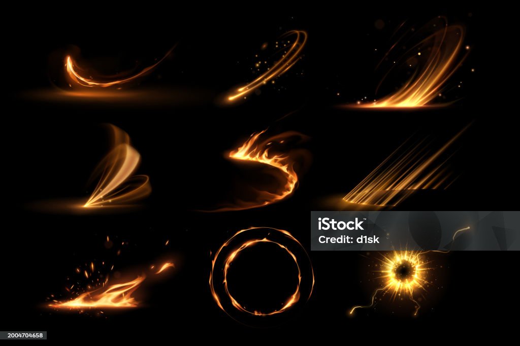 Light And Fire Effect Set Stock Illustration - Download Image Now ...