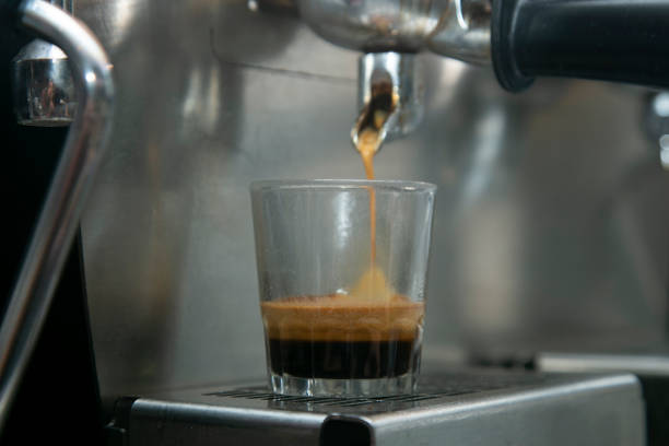 istock Professional barista working with a coffee machine and preparing hot drinks with coffee and milk. 2004751126