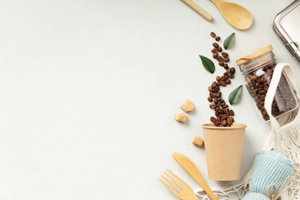 istock Sustainable Coffee and Eco Utensils on White 2004754856
