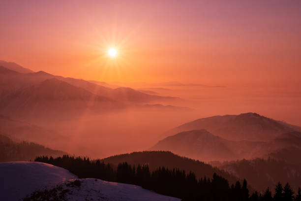 istock Mountains Ridges  Sunset Sun Rays Valley Hills 2004767827