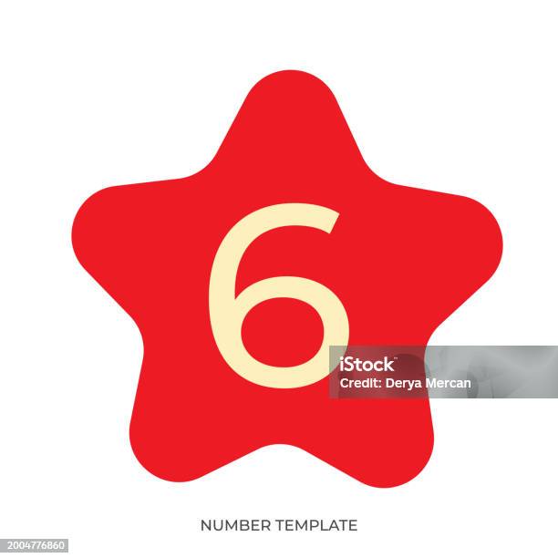 Number Star Pattern Rounded Star Shape And Number Stock Illustration Number Template Design ...