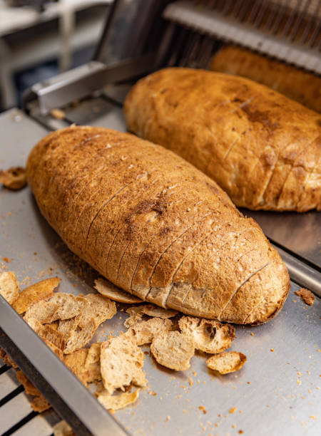 Sliced bread on the production line