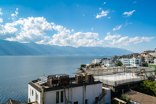 Famous Dali old town and and Erhai lake in Yunnan, China