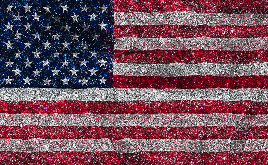 American flag with a glittery effect