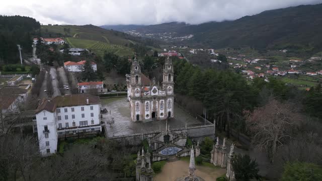 aerial of Santuário de Nossa Senhora dos Remédios, Lamego, Portugal