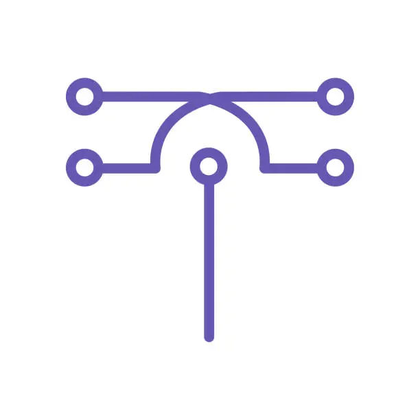 Vector illustration of Network Connected Link Tree Icon