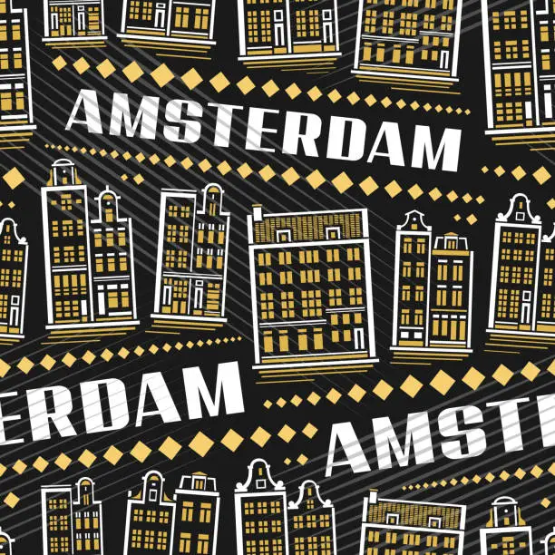 Vector illustration of Vector Amsterdam Seamless Pattern