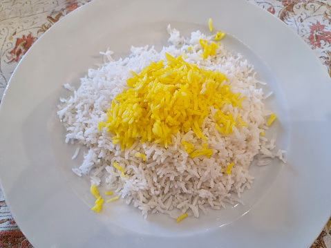 White Saffron rice
