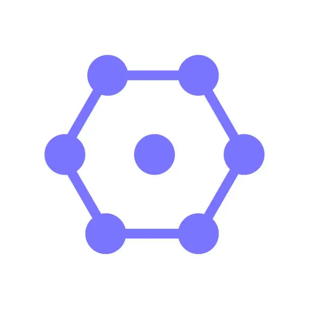 Vector illustration of Hexagonal Structural Lattice Crypto Symbol