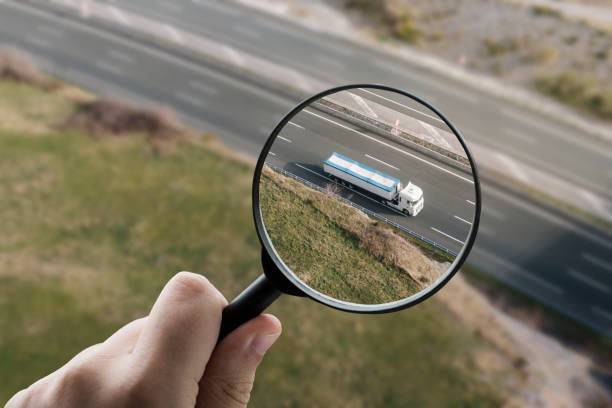 istock Focusing on a truck on a highway 2004986564