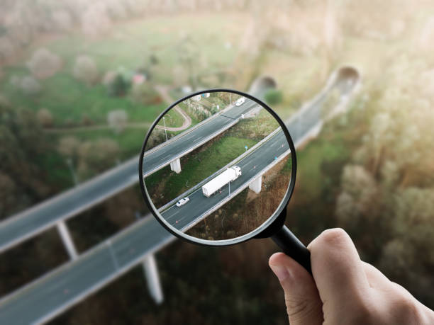 istock Focusing on a truck on a highway 2004986975