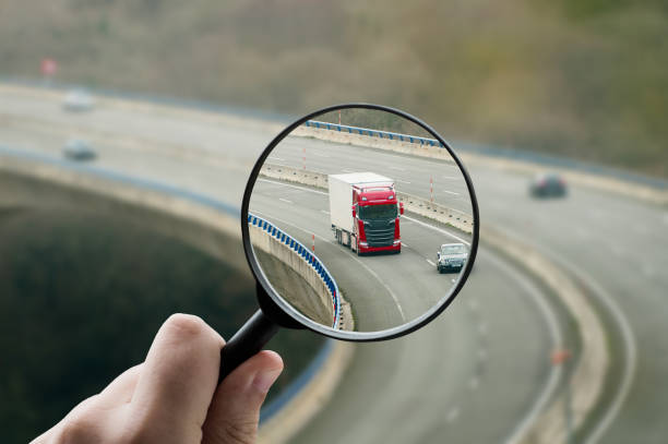 istock Focusing on a truck on a highway 2004987140