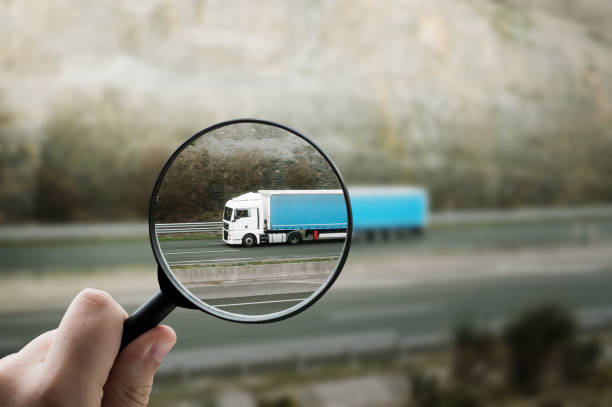 istock Focusing on a truck on a highway 2004987147