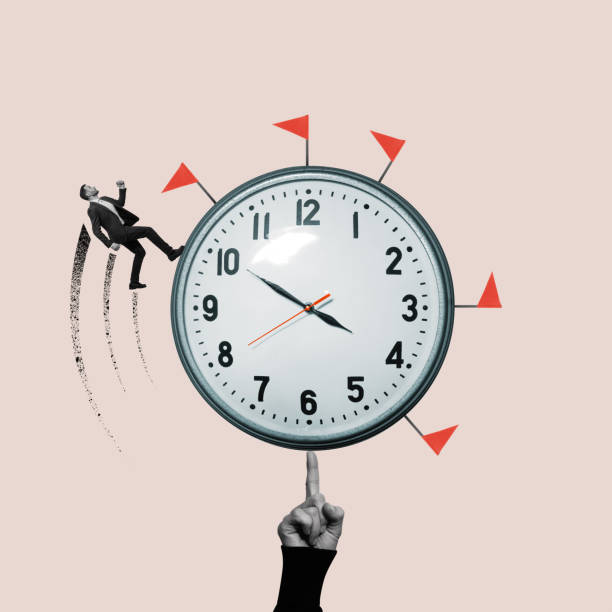 Senior woman with old clock