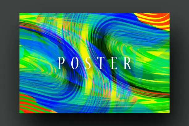 Vector illustration of Cover design template. Abstract wavy background with dynamic effect.