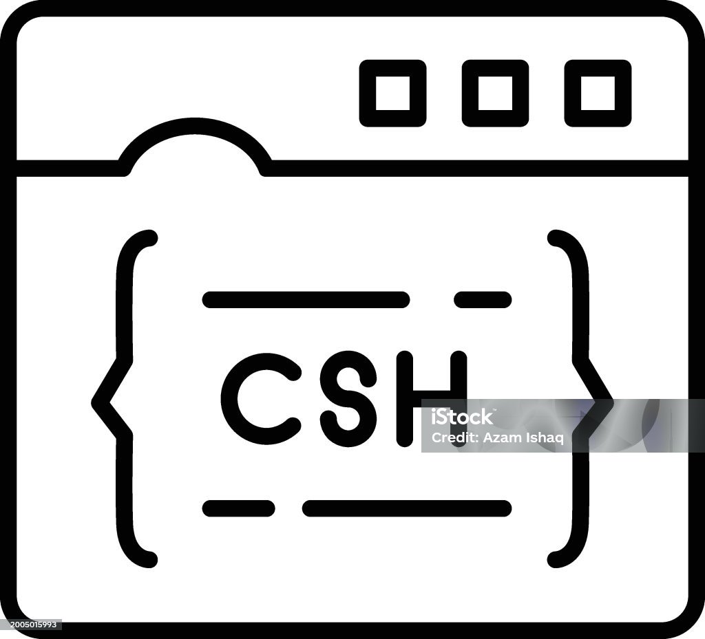 Image Csh Csh Or Tcsh Vector Outline Design Web Design And Development Symbol ...