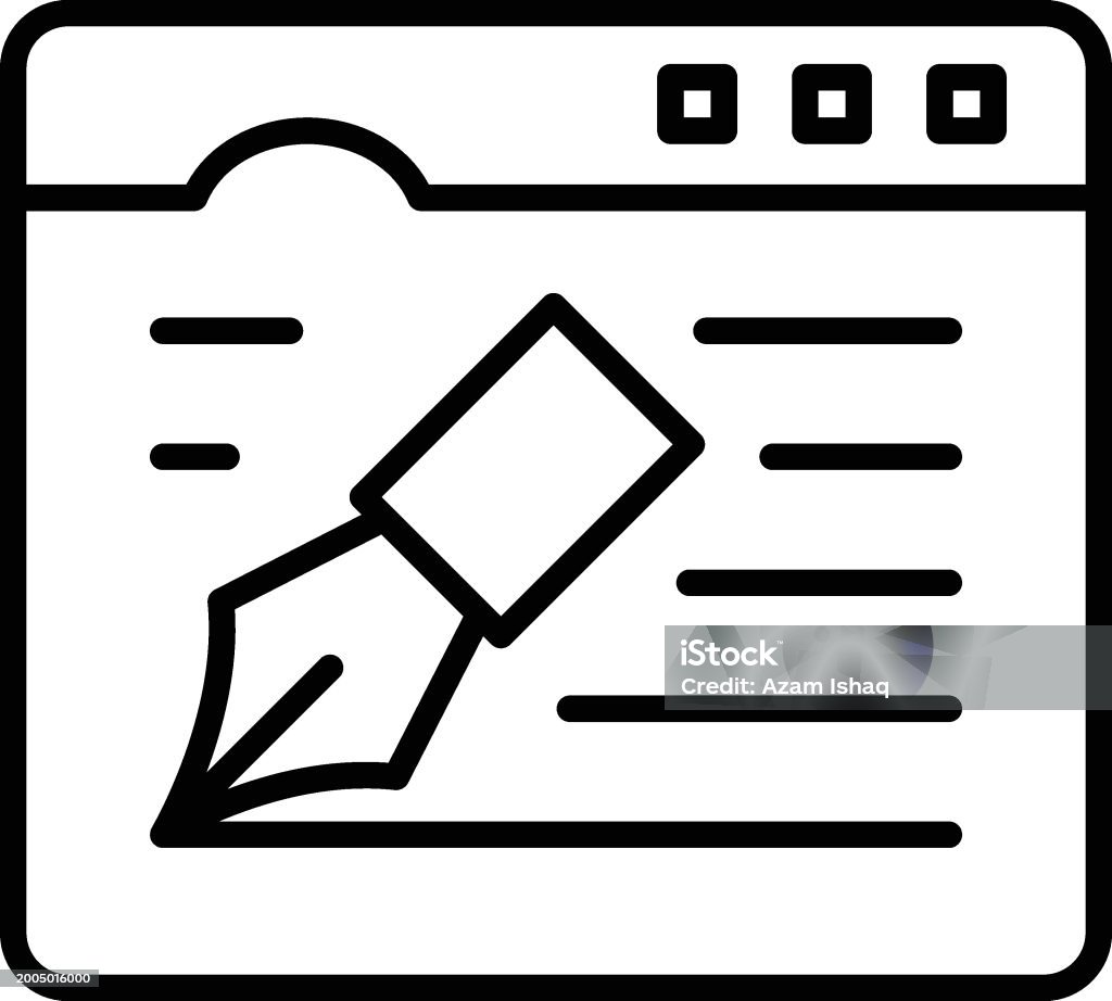 Ttoolbar Button For Writing Text Vector Outline Design Web Design And ...