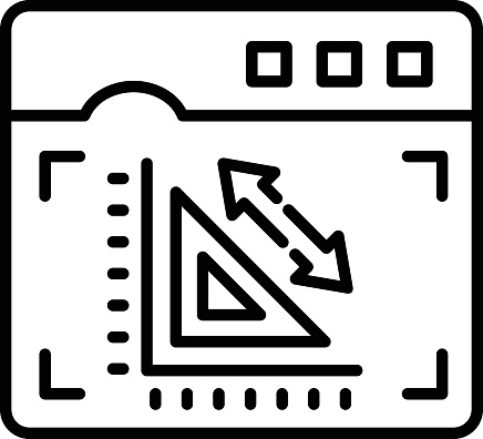Design And Simulation Symbol Simulation Of Measurements In Browser Vector Outline Design Web Design ...