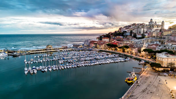 istock Liguria, Porto Maurizio town at sunset 2005016481