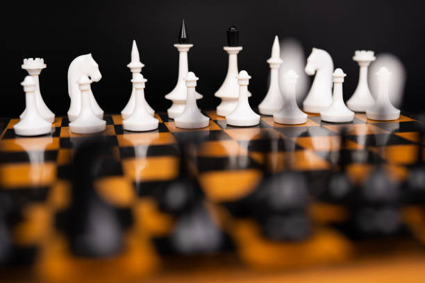istock beautiful playing chess on the chessboard before the game 2005033374