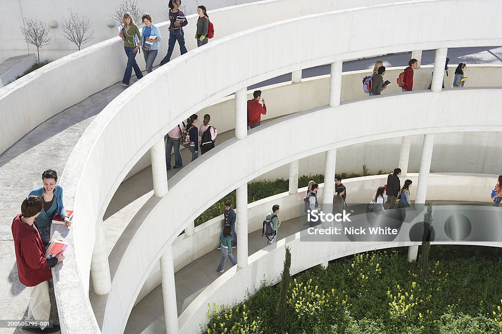 Étudiants sur les allées, à l'extérieur, vue de haut de gamme - Photo de Université libre de droits