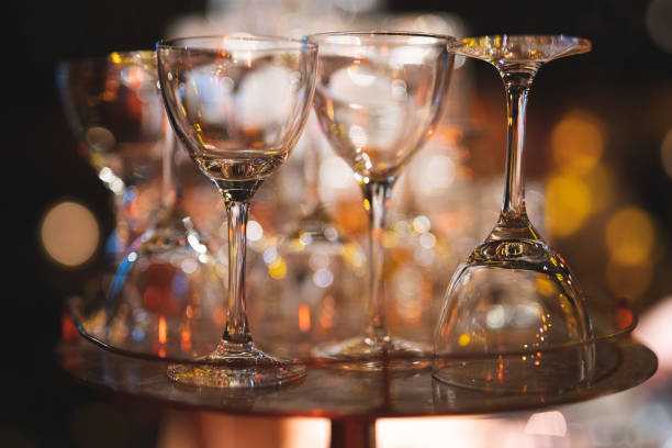 istock empty clean glass glasses for alcoholic drinks in a restaurant on a bar counter 2005082275