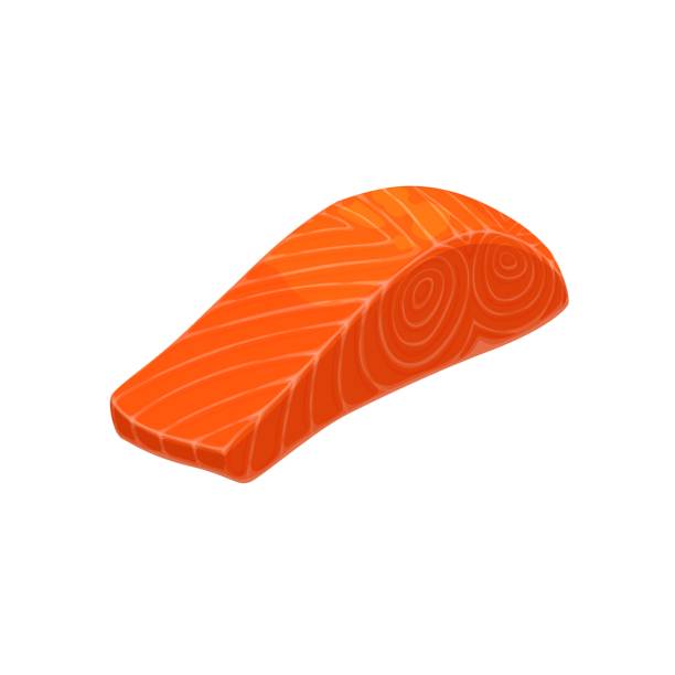 istock Cartoon seafood, salmon meat piece for cuisine 2005092595