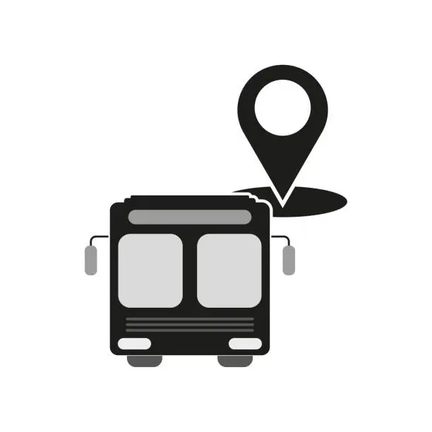 Vector illustration of Bus stand location icon. Address symbol. Vector illustration. EPS 10.