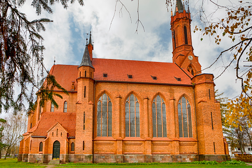 Church of Saint Mary's Scapular Located in Resort City Druskininkai in Lithuania.Horizontal Image Composition