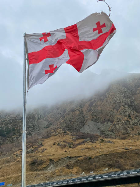 istock Large flag of Georgia waving in the wind 2005119476