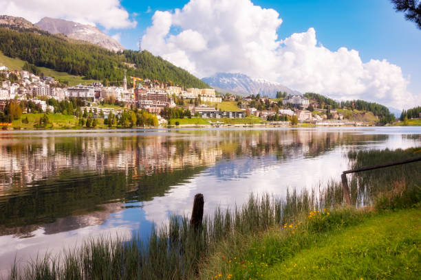 istock Saint Moritz lake in Switzerland in summer 2005140564