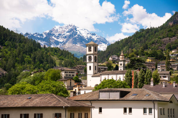 istock Swiss alpine small town with a church 2005146600