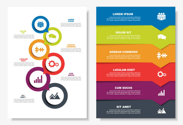 ilustrações de stock, clip art, desenhos animados e ícones de infographic design template with place for your data. vector illustration. - infographic 6
