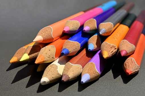 colorful pencils isolated on the white background