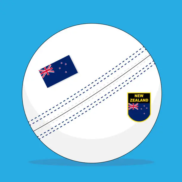 Vector illustration of New Zealand cricket ball