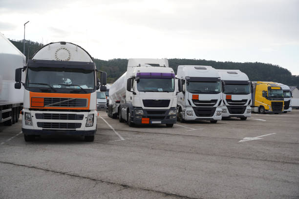 istock Articulated trucks parked 2005218250