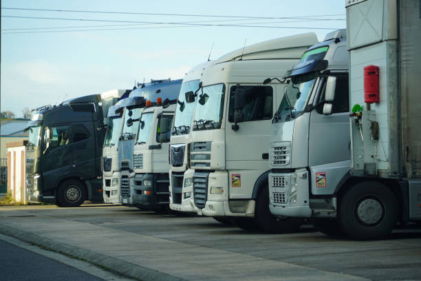 istock Articulated trucks parked 2005218785