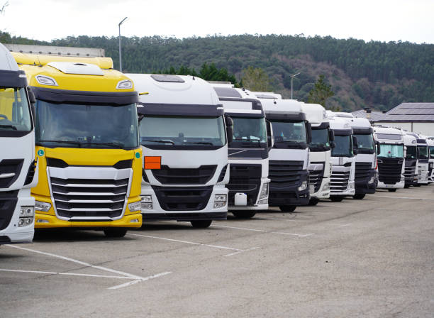 istock Articulated trucks parked 2005218801