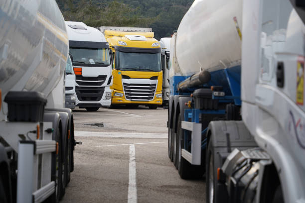 istock Articulated trucks parked 2005219303