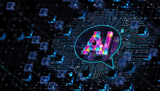 AI ChatBot technology concept. 3D render
