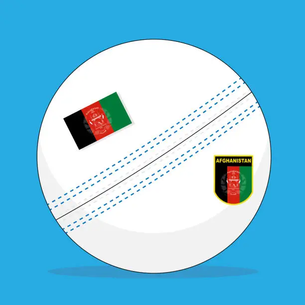 Vector illustration of Afghanistan cricket ball