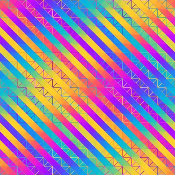 Vector illustration of Vector image with diagonal lines. Abstract lowpoly background. Triangless diagonal pattern. Vector seamless pattern.