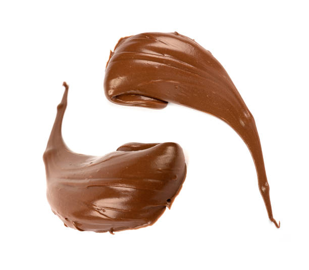 istock Chocolate Smear Isolated, Melted Chocolate Texture on White Background, Chocolate Sauce Pattern 2005256171